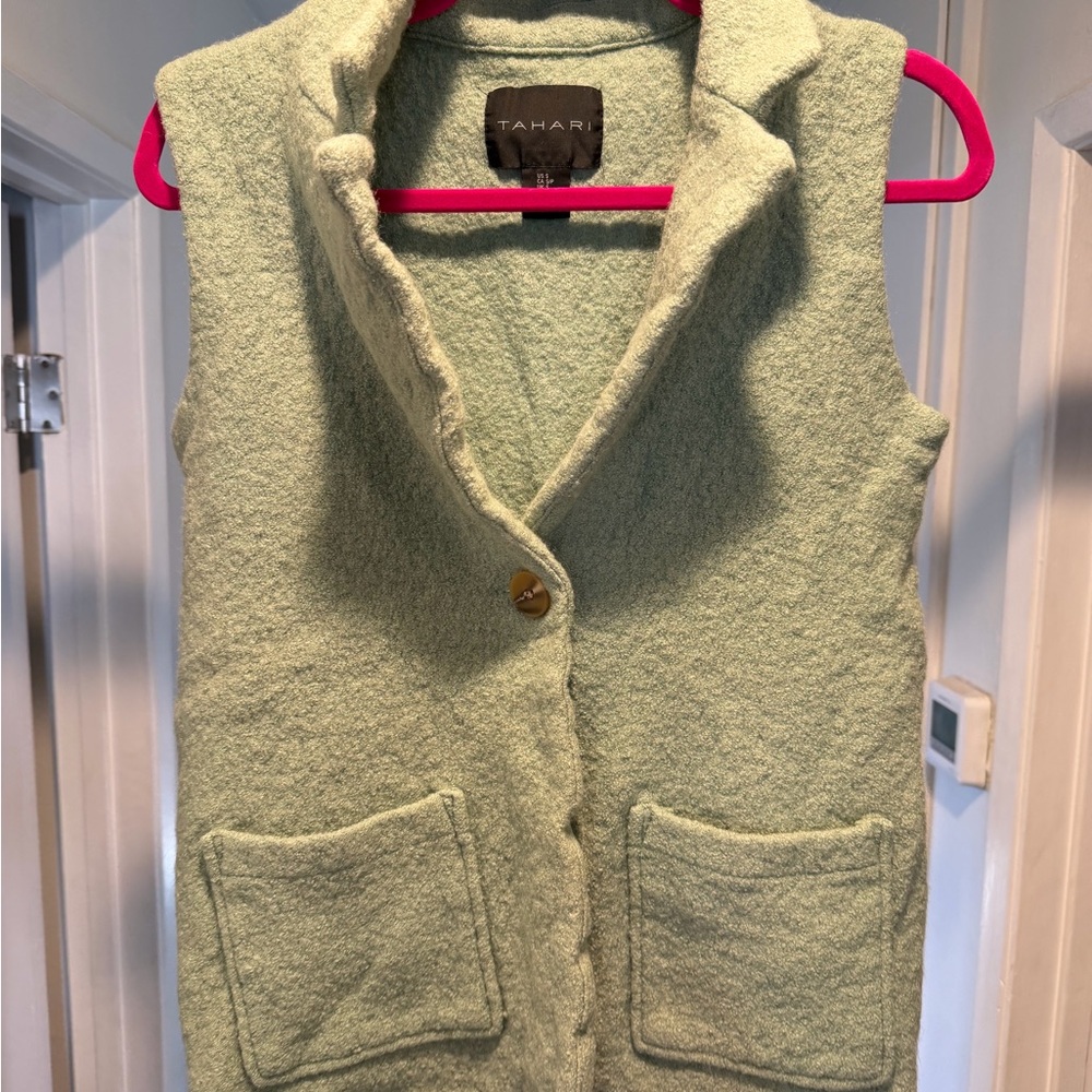 Tahari Green and Pink Vest